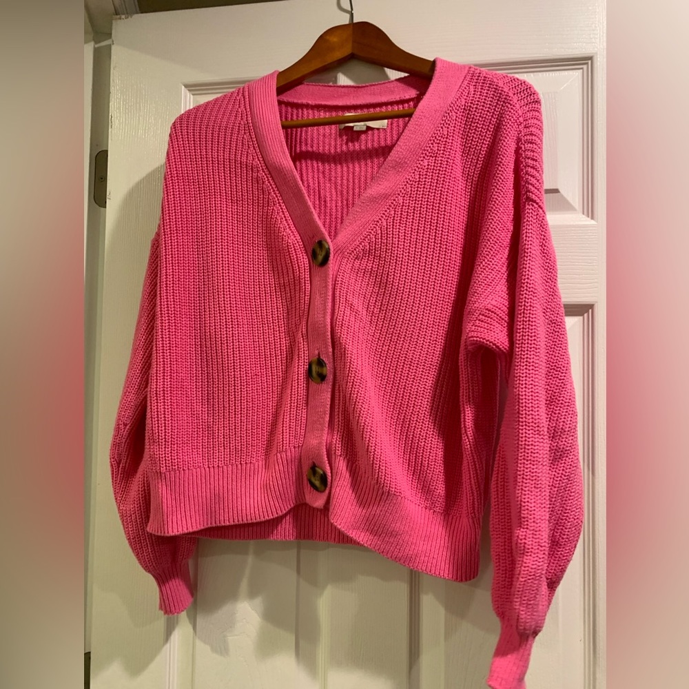 Loft women’s size small pink cardigan